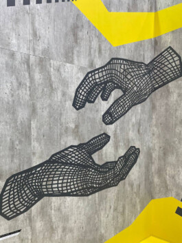Detail of tape art lines