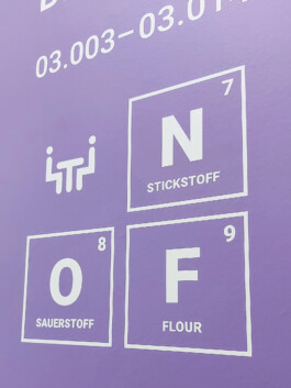 Detail: plot lettering and pictograms